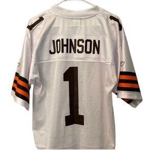 NFL Equipment Cleveland Browns white and black short sleeve shirt size M